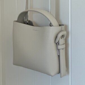 Arket white leather crossbody bag with detachable strap
